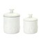 Melrose Farm Animal Ceramic Kitchen Storage Canisters - 7.75" - White - Set of 2